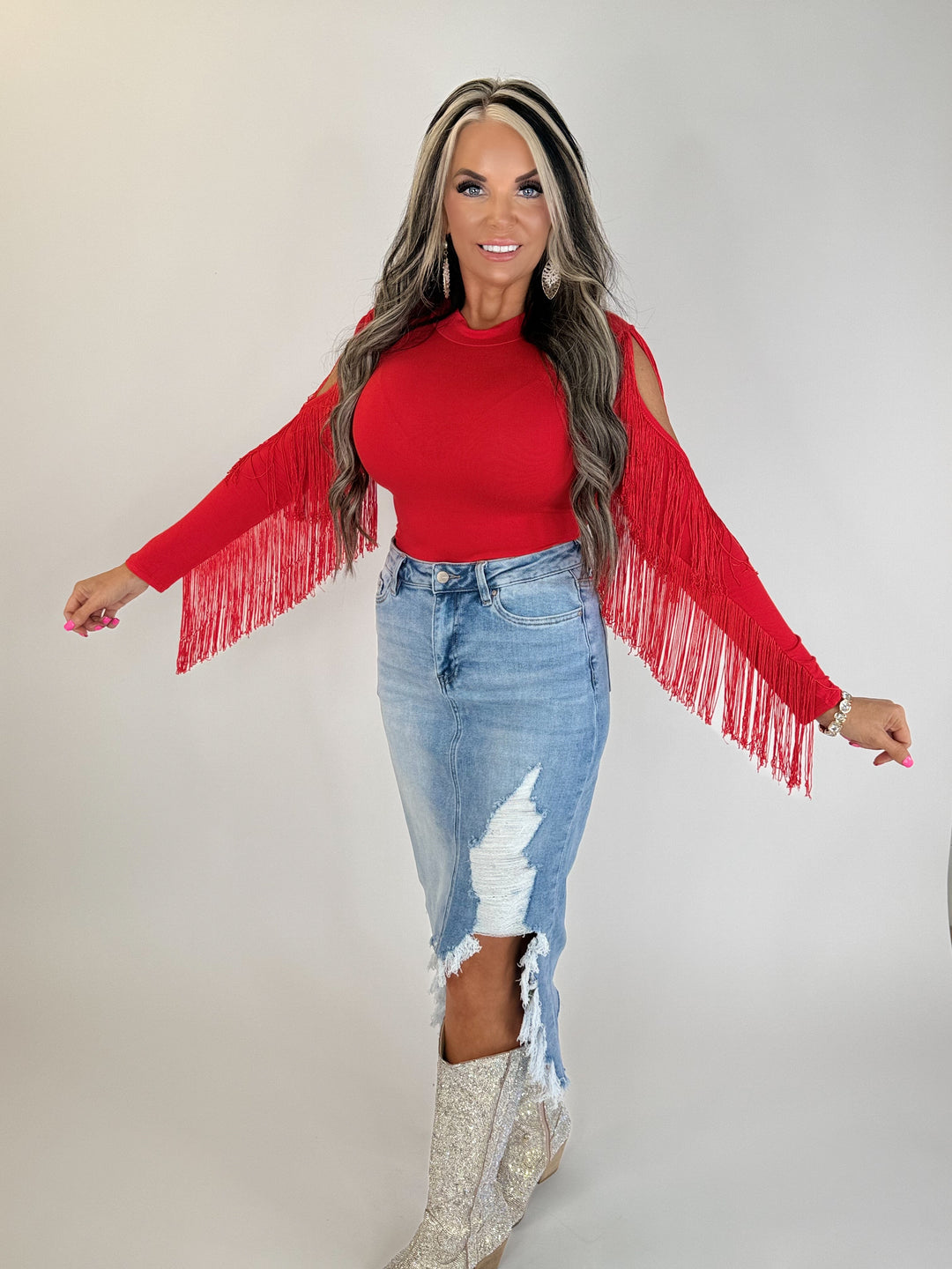 Firestarter Fringe Top bodysuit