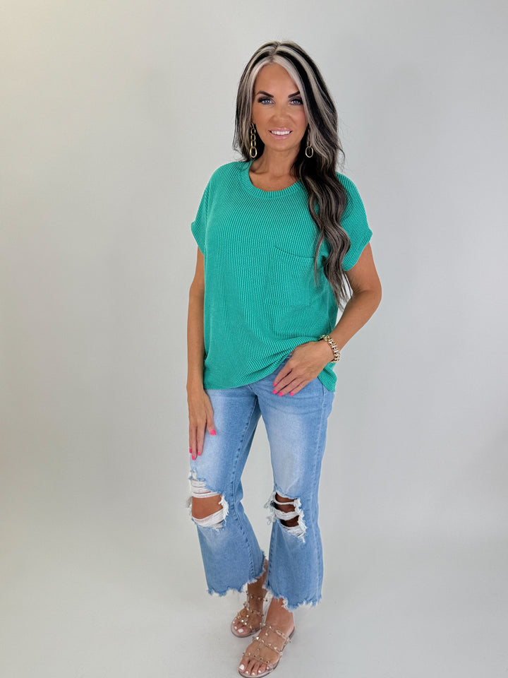 Sunkissed Ribbed Pocket Top