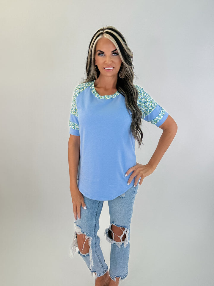 Sweet  Floral Raglan Top