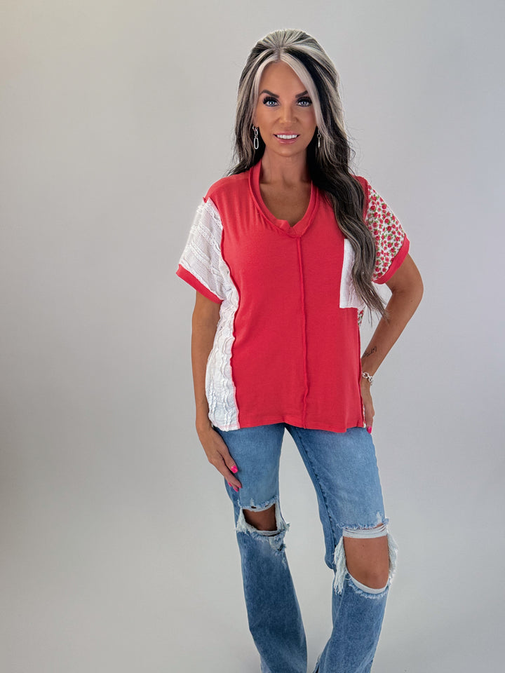 Cherry Blossom Patchwork Top