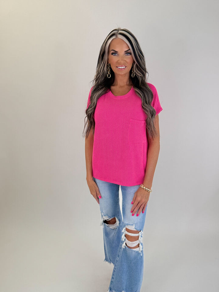Sunkissed Ribbed Pocket Top