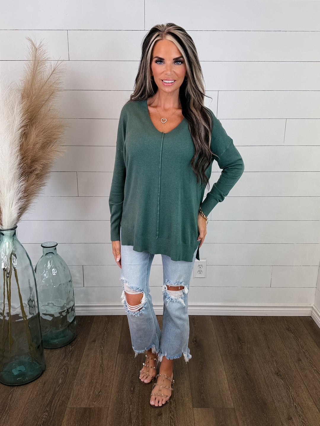 Worth The Wait V-Neck Sweater