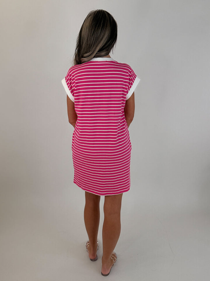 Pink Stripe T shirt Dress several colors available