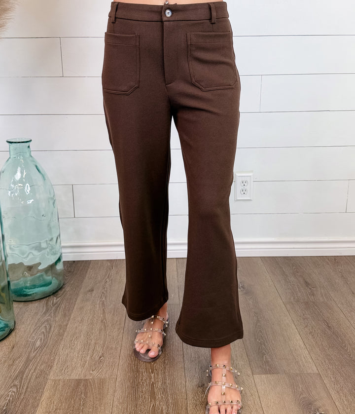 All Business Knit Straight Leg Trousers