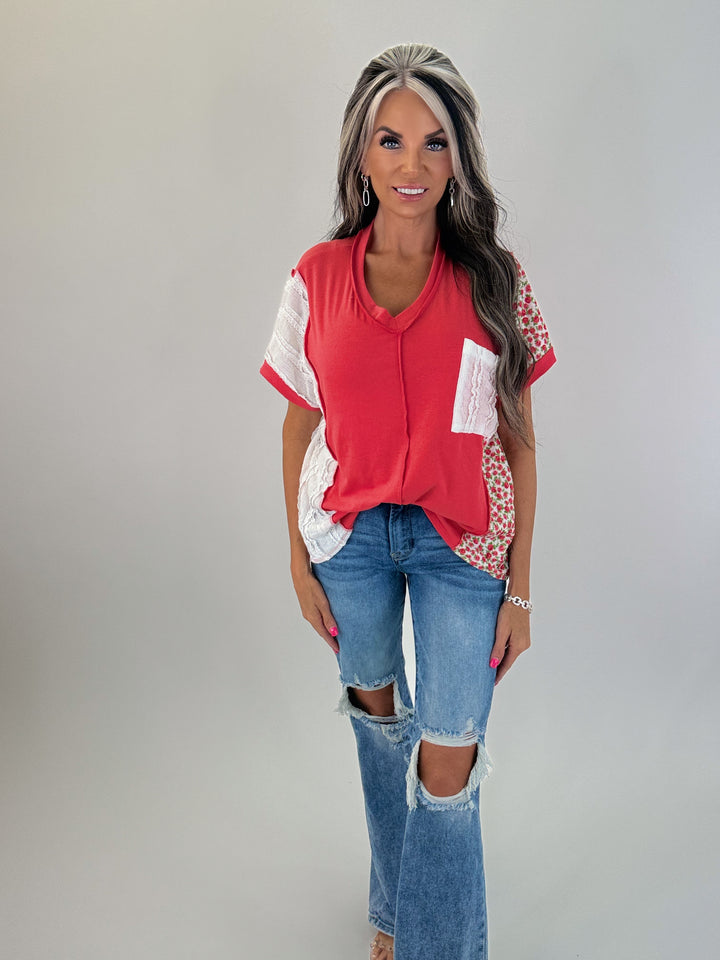 Cherry Blossom Patchwork Top